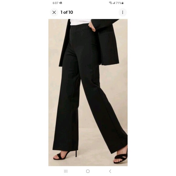 Banana Republic NWT Ultra High Rise Straight Ponte pants womens L black capsule - Picture 1 of 10